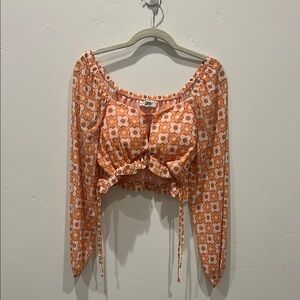 Madden nyc Floral Orange Women's Top